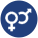 gender symbols icon for adult co-ed richardson cornhole tournament